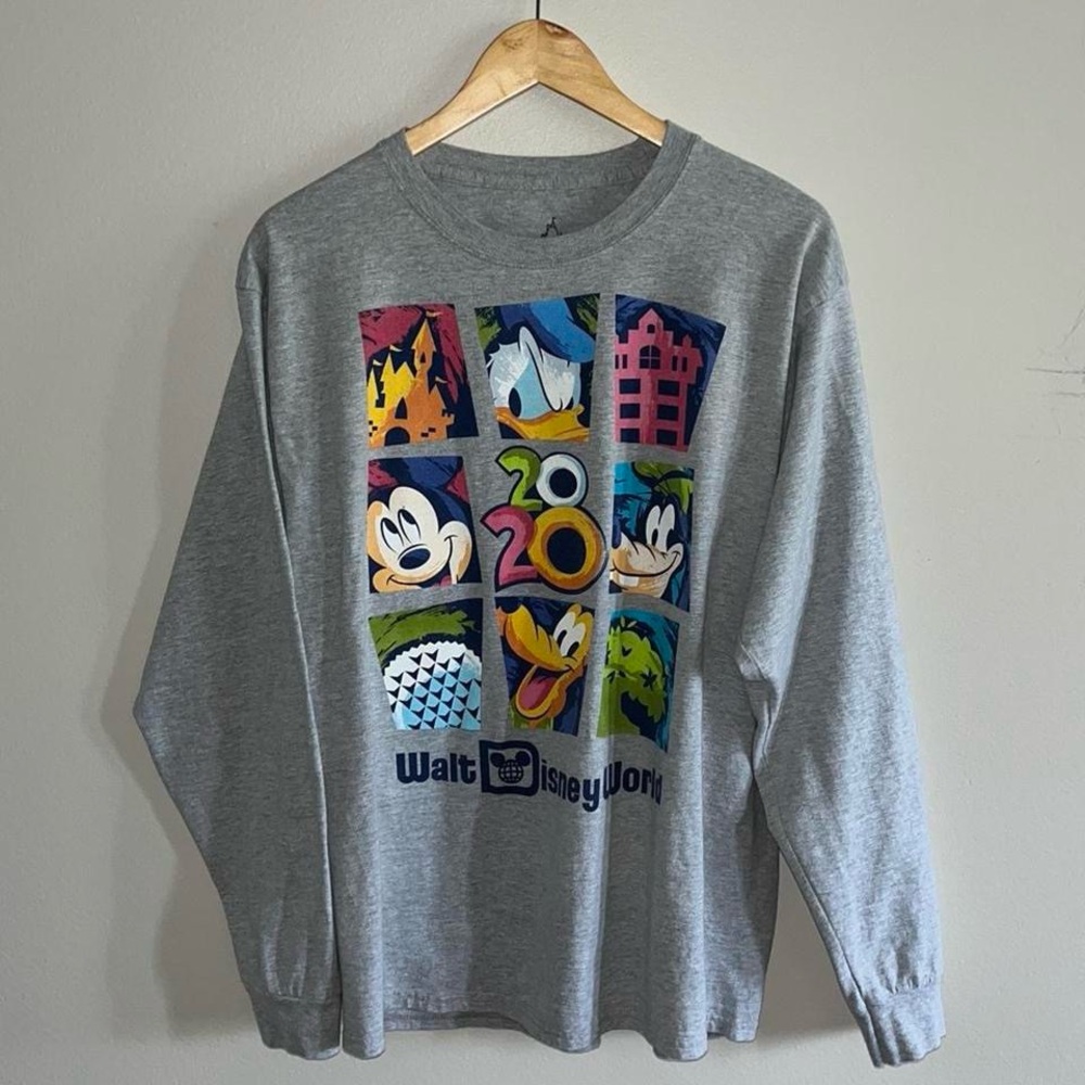 Gray Disney World Graphic Long Sleeve